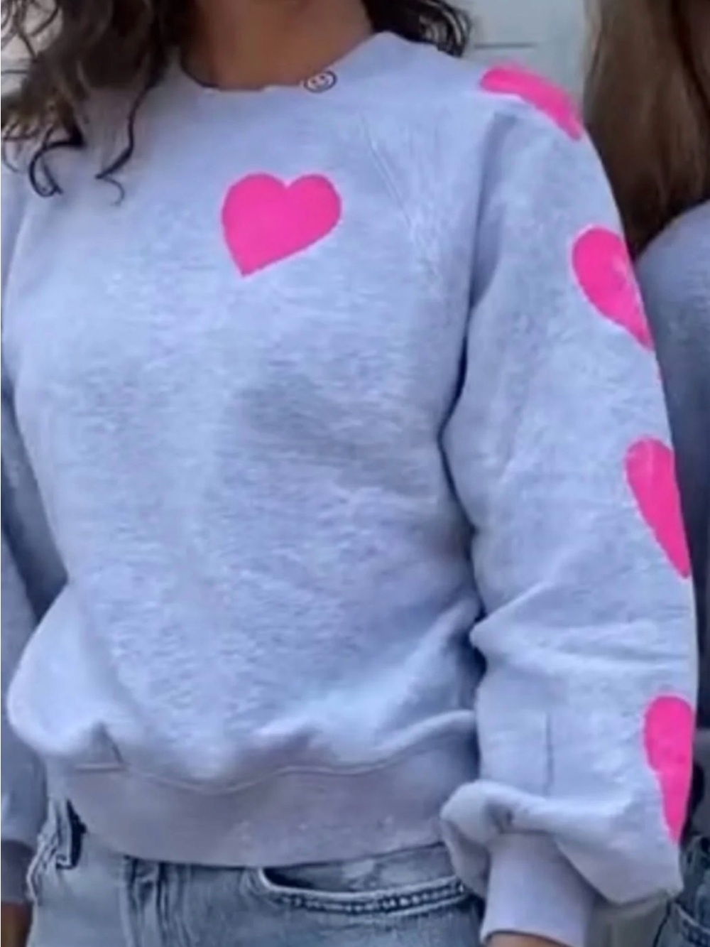🙂Just Madison Happy Face hearts Sweatshirt 🩷🩷 M